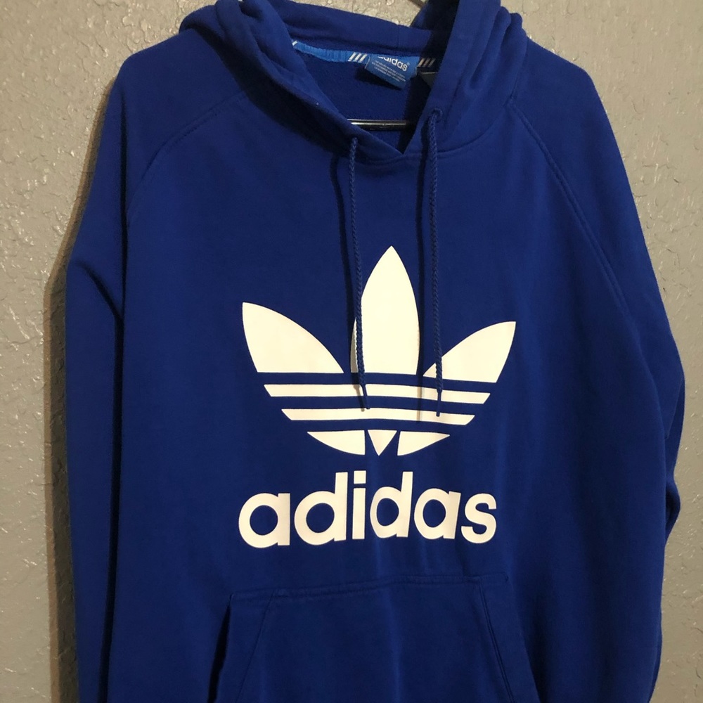 Adidas 2XL Blue Logo Hoodie